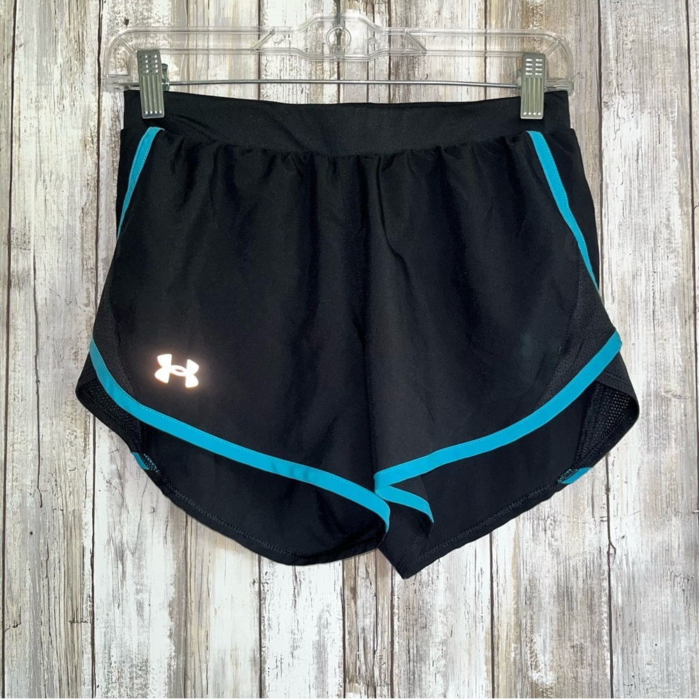 Under Armor Classic Black & Blue Fly By Shorts - Picture 7 of 7